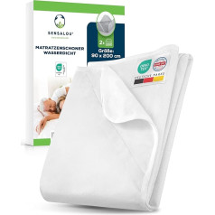 Sensalou Incontinence Mattress Protector Mattress Cover Sheet Waterproof, White, 90 x 200 cm
