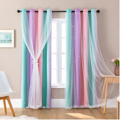 XiDi Curtains for Girls Bedroom Kids Room Unicorn Princess Theme Room Darkening 63