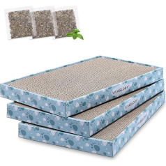 Vivaglory Scratching Board for Cats Reversible Scratching Pads Scratching Board Scratching Lounge Made of Corrugated Cardboard with Box and Catnip