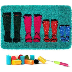 Latch Hook Rug to Make Yourself, Latch Hook Set, 60 x 40 cm, Latch Hook Kit, Self-Knotting Set for Children and Adults