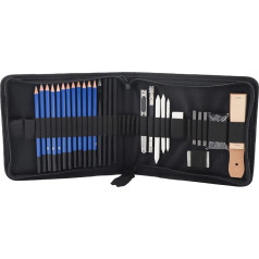 33 Pieces Professional Drawing Sets Sketching Pencils H&B Professional Sketching Drawing Pencils Kit Set Art Supplies Students Painting Tools and Kit Bag Graphite Charcoal Pencils Set