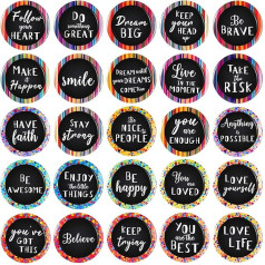 Outus Pack of 25 Fridge Magnets, Motivation Magnets, Round Magnets for Whiteboard, Magnetic Board, Fridge, Decorative Kitchen, Office