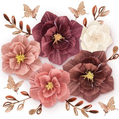 Mausouca Tissue Paper Flower Decorations for Wall Handmade Large 3D Paper Flower for Party Decoration, Wedding Decoration, Birthday, Celebration and Home Decoration (Rose Gold)