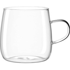 LEONARDO Tè per Te Tea Cups Set of 4 Large Tea Cups Made of Thick-Walled Borosilicate Glass – Made by Hand – Capacity 570 ml – Dishwasher Safe, Microwave Safe – 4 Clear Tea Glasses, 077386