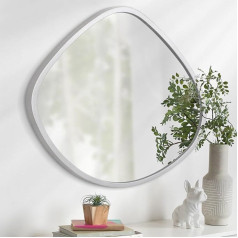 AOAOPQ Small Asymmetric Mirror Irregular Wall Mirror Wooden Framed Wall Mirror Decorative Mirror for Bedroom Living Room Entrance Area Splitter