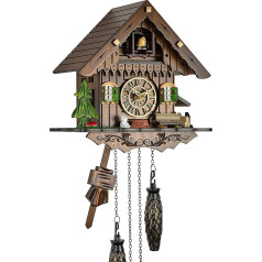 Cuckoo Clock Real Wood Battery Operated Quartz Movement Music Cuckoo Call Black Forest House 21 cm 60850000