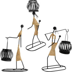 Decorative Living Room, 3 Pieces Candle Holder, Tea Light Holder, Bathroom Decorative Candle Holder, Lantern, Table Decoration, Dining Table Decorations, Ornaments, Black Metallic Line Tea Light,