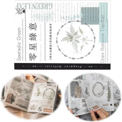 KkvoGmle 40 Sheets Scrapbooking Stickers, 1 Book Plant Pattern Scrapbook Sticker, Self-Adhesive Washi Paper Sticker, Photo Album, Scrapbook Accessories for DIY Journaling Scrapbook Calendar Notebook