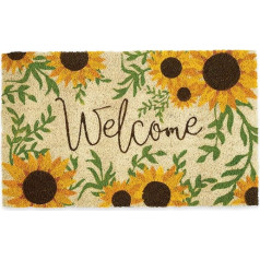 DII Home Doormat Natural Coconut Fibre 18x30 Sunflower Welcome