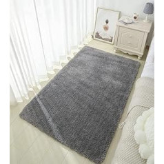 Bathroom Rug, Non-Slip, 80 x 120 cm, Soft Fluffy and High Pile Bath Mat, Machine Washable Bath Mat, Absorbent Bath Mat for Bath, Shower, Bedroom, Bath Mat, Grey