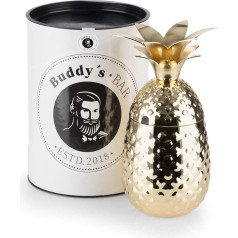 1 Pineapple Cocktail Mug, 450 ml, Pineapple Mug, High Quality Stainless Steel Cup, Food Safe Cocktail Cup with Gift Box, 1 Piece, Polished Gold
