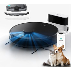 LEFANT M1 Robot Vacuum Cleaner with Mop Function, LiDAR Navigation, 4000Pa Vacuum Cleaner Robot, 200 Mins Max, Self-Charging, WiFi, 8 with No-Go Zones, Ideal Pet Hair, Carpet, Hard Floor