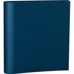 Semikolon 353299 Photo Folder 4 Rings 29.5 x 32 cm Efalin Cover for Album Photo Book with Ring Binding Navy Dark Blue
