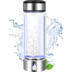 CEIEVER Hydrogen Water Bottle 420 ml, Hydrogen Generator with PEM and SPE Technology, Hydrogen Water Loniser with USB Cable, up to 1600 PPB, Anti Ageing