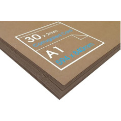 Corrugated Card for Arts, Crafts & Model Building. 30 Sheets of 840mm x 600mm x 2mm