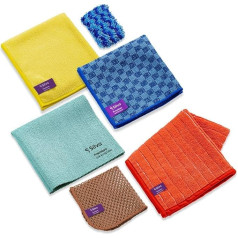 Silva Premium Microfibre Cloths - Set of 6 - Scratch-Free Cleaning Cloth for Stubborn Stains, Streak-Free Windows, Kitchen, Cars - 20x Absorbency, Reusable