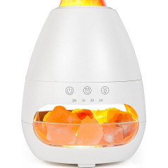 Aroma Diffuser, 200 ml Humidifier Flame, Diffuser Essential Oils with Timing Function, Oil Burner for Home, Office, Room Fragrance, Yoga, Waterless Automatic Shut-Off/Low Noise (White)