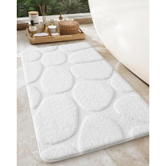 COLOR&GEOMETRY Bath Mat Bath Mat Non-Slip Washable 61 x 92 cm Bathroom Rug Large Absorbent Soft Bath Mat White for Bathroom, Bathtub, Shower, Laundry Room