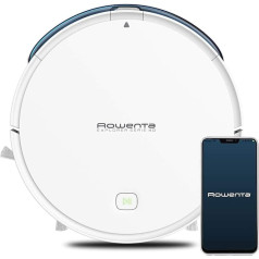 Rowenta RR7267 Explorer 40 Animal + Connect Wet-Dry Robot Vacuum Cleaner (2-in-1 Suction and Wipe, with Magnetic Strips, App Control, 3 Cleaning Modes, 3 Power Levels), White