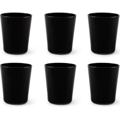 Excelsa Portofino Set of 6 Glasses, Black, 30 cl, Mouth-Blown Glass