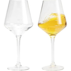 MixTools ONE4ALL - Unbreakable Plastic Wine Glasses Made of Tritan Plastic, Set of 2 - Ideal for Camping, Catering, Pool Parties, Garden Parties, Festivals and Picnics Calibrated Three Fill Lines