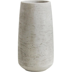 Olly & Rose Soho Ceramic Flower Vase, Light Grey, Structured Effect