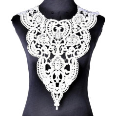 Black Embroidery Lace Neckline Collar Embellishment Sewing Appliques Trimming Lace Fabric Dress Accessories Scrapbooking 25 Pcs