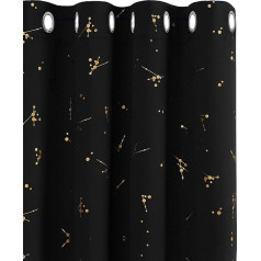 Deconovo Blackout Curtain Opaque with Eyelets Gold Branch Eyelet Curtain Bedroom
