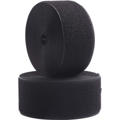 Sewing Hook & Ring Non Adhesive Hook & Loop Strips (4.5m x 75mm, Black)