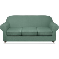 Granbest Thickened Sofa Seat Cushion Cover Heavy Duty Couch Seat Cover Furniture Protector for Single Sofa Cushions (3PCS, 3 Seater, Matcha Green)