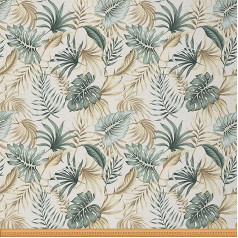 Palm Leaf Chair Fabric Tropical Palm Tree Banana Leaves Fabric By The Yard Summer Beach Plant Fabric for DIY Projects 460x150cm Green Beige