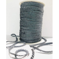 1 Metre Dark Grey Grey Korean Sequin Trimming Non-Elastic 6mm Wide for Embellishments Crafts Dressmaking Costumes