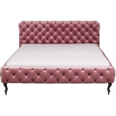 Kare Design Bed Desire, Velvet Rose, Double Bed, Button Binding, Velvet, Durable Cover, Timeless, Luxurious, Low Headboard, 180 x 200 cm