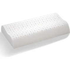 Letti Moderni Neck Pillow Orthopaedic Ergonomic Pillow Anatomic Natural Latex 38 x 80 cm Height 12 cm Comfortable Pillow for Healthy Sleep