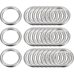 sourcing map 304 Stainless Steel O Rings 25 Pcs 30mm OD 4mm Thick Multipurpose O Rings Metal Welded Round Rings