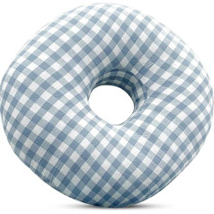 Piercing Pillow with Hole: PP Cotton Doughnut Pillow Sofa Cushion Pillow Side Sleeper for Ear Pain Relief, Ear Protection Pillow for Elderly Patients (Blue)