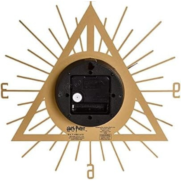 Elbenwald Harry Potter Deathly Hallows Symbol Wall Clock 26.5 x 29 x 3.5 cm Gold Black