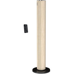 Rowenta Urban Cool VU6770 Tower Fan, Wood Look, 3 Speeds, Automatic Oscillation, Remote Control, Timer, Auto Mode