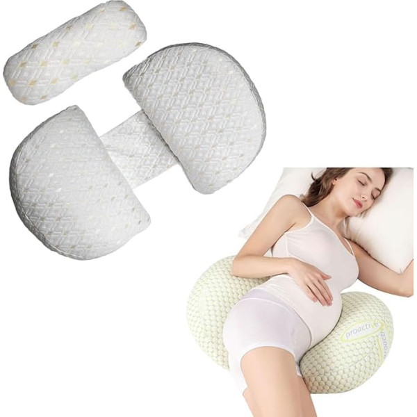 Duscdesp Pregnancy Pillow, Side Sleeper Pillow for Sleeping, Pillow Pregnancy Adjustable for Pregnant Women, Orthopaedic Nursing Pillow, Gifts for Expectant Mothers (Platinum)