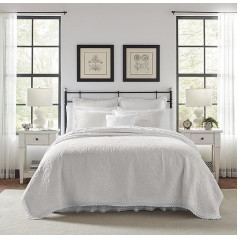 Laura Ashley Heirloom Crochet Quilt Set, White, Full/Queen