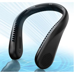 Neck Fan, Neck Fans for Women, Rechargeable with 5000mAh & 3 Speeds, Leafless Mini Fan, Portable Neck Fan, 360° Airflow, Cooling Personal