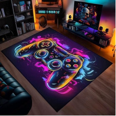 Gaming Rug Neon Game Controller Pattern 80x120cm
