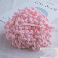 20 Yard Rainbow Bobble Pompom Border Rainbow Pom Fringe Ribbon Bobble Trim Bobble Ribbon for Sewing Craft Decorating Clothing DIY Skill and Decorating Sewing – Pink