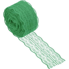 PATIKIL 1.8 Inch Width 25 Yards Lace Ribbon Sewing Lace Roll Gift Package Pattern Packaging for Party Home Decoration Dress Craft Grass Green