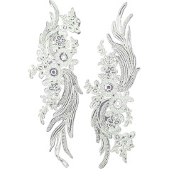 Stickerei Patch Spitze Applique ， Kleiderzubehör Brosche Haarschmuck Stoffaufnäher(A Pair)