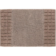 Linea Due Badematte, wendbar, sehr weich, saugfähig und rutschfest, Baumwolle, 60 x 90 cm, Braun
