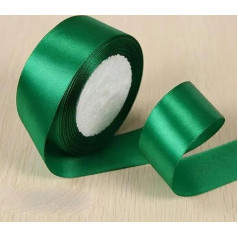 25 Yards/Rolle 6 mm 10 mm 15 mm 20 mm 25 mm 40 mm 50 mm Seidensatinbänder für die Dekoration von Weihnachtsfeiern-Grün-15 mm Breite