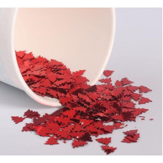 Trimm für Nähen, 1000 Stück Weihnachtsbaum-Pailletten, 0,7 cm, lose Pailletten, Pailletten, Nähen, Basteln, Scrapbooking, Ornamente, DIY-Nähzubehör (Color : Red on silver, Size : 0.28in)