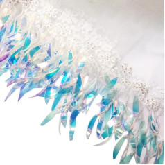 1yard Pailletten Quaste Fringe Floral Tüll Spitze Ribbon Randkantenkantzutschbind