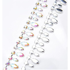 Niiyyjj Glitzer-Diamanten-Cup-Kette, Brautschmuck, Strass, Pferdeaugen-Anhänger, Glasquaste, Band, Strass, ab 1 Jahr, Silberkralle